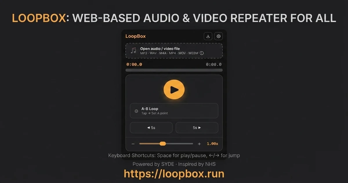 LoopBox — A-B Loop Player for Music Practice & Language Learning